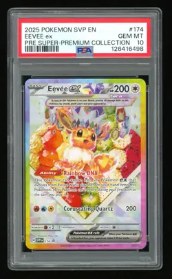 PSA 10 Eevee EX #174 2025 Pokemon Prismatic Evolutions SPC Super Premium Promo - Image 1