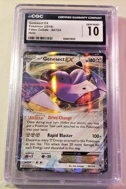 2016 POKEMON TCG GENESECT EX 64/124 HOLO FATES COLLIDE CGC 10 - Image 1