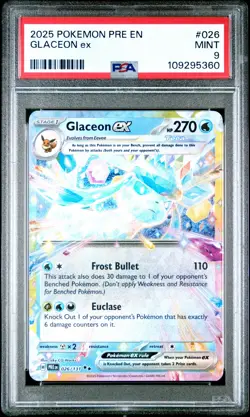 2025 POKEMON PRE EN-PRISMATIC EVOLUTIONS #026 GLACEON EX PSA 9 - Image 1
