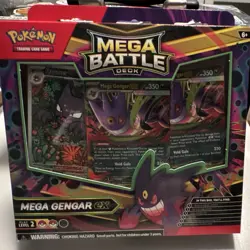 Pokemon Mega Battle Deck Mega Gengar ex Foil Cards Deck Box Playmat Coin - Image 1