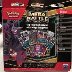 Pokemon Mega Battle Deck Mega Gengar ex Foil Cards Deck Box Playmat Coin - Image 2