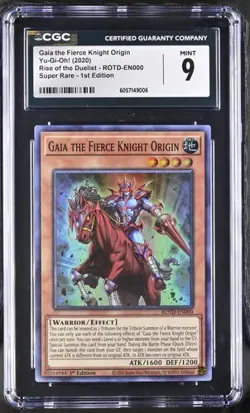 Gaia The Fierce Knight Origin *CGC 9* ROTD-EN000 *Super Rare* 2020 * Yugioh - Image 1