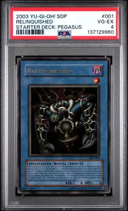 2003 YU-GI-OH! STARTER DECK: PEGASUS #001 RELINQUISHED PSA 4 - Image 1
