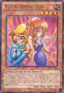 1x (EX) Toon Gemini Elf - BP03-EN014 - Shatterfoil - 1st Edition YuGiOh - Image 1
