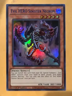 Evil HERO Sinister Necrom (BLUE) Ultra Rare LDS3-EN026 1st ed YuGiOh NM+ - Image 1