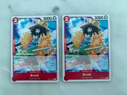 Lot of Two (2) BROOK ONE PIECE SUPER PRE-RELEASE ST01-011 1st Edition Straw Hat - Image 1