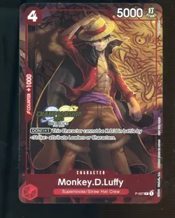 #2 2024 One Piece Championship Celebration Pack Promo #P-007 Monkey D. Luffy - Image 1