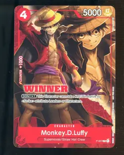 One Piece Tournament Pack Vol. 1 Winner Promo #P-007 Monkey D. Luffy - Image 1