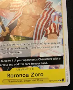 Roronoa Zoro OP12-113 Uncommon Legacy Of The Master One Piece Card Game - Image 5