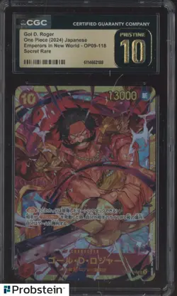 2024 One Piece Japanese OP09 Secret Rare #118 Gol D. Roger CGC 10 PRISTINE - Image 1