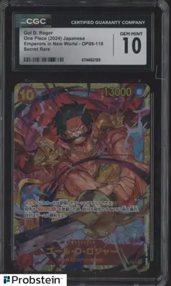 2024 One Piece Japanese OP09 Secret Rare #118 Gol D. Roger CGC 10 PRISTINE - Image 1