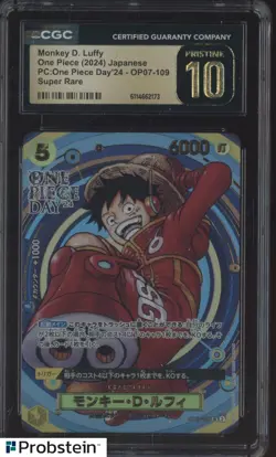 2024 One Piece Japanese PC One Piece Day Super Rare #109 Monkey D. Luffy CGC 10 - Image 1