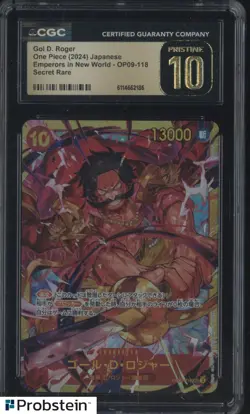 2024 One Piece Japanese OP09 Secret Rare #118 Gol D. Roger CGC 10 PRISTINE - Image 1
