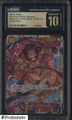 2024 One Piece Japanese OP09 Secret Rare #118 Gol D. Roger CGC 10 PRISTINE - Image 1