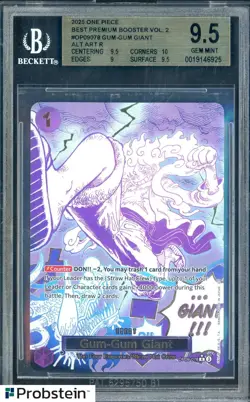 2025 One Piece Best Premium Booster Vol.2 Alt Art #078 Gum-Gum Giant BGS 9.5 - Image 1