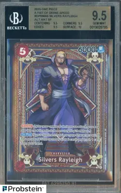2025 One Piece A Fist of Divine Speed Alt Art Silvers Rayleigh BGS 9.5 GEM MINT - Image 1