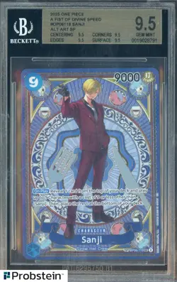 2025 One Piece A Fist of Divine Speed Alt Art #119 Sanji BGS 9.5 GEM MINT - Image 1