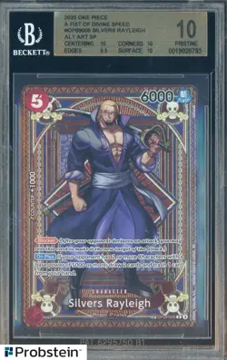 2025 One Piece A Fist of Divine Speed Alt Art Silvers Rayleigh BGS 10 PRISTINE - Image 1