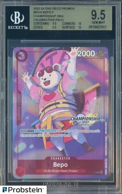 2022-24 One Piece Promos Championship Celebration Pack #P-019 Bepo BGS 9.5 - Image 1
