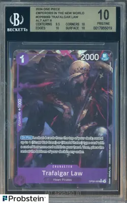 2024 One Piece Emperors in the New World Alt Art Trafalgar Law BGS 10 PRISTINE - Image 1