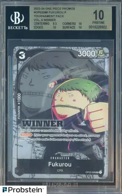 2022-24 One Piece Promos Tournament Winner #088 Fukurou BGS 10 PRISTINE - Image 1