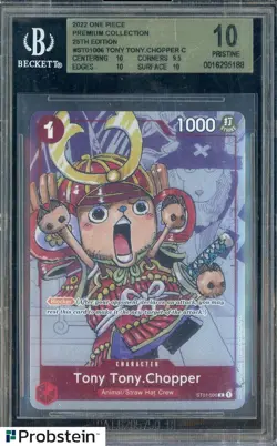 2022 One Piece Premium Collection 25th Edition Tony Tony Chopper BGS 10 PRISTINE - Image 1