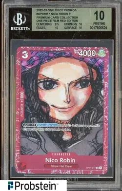 2022-23 One Piece Promos OP01017 Nico Robin Premium Card Coll Red Ed BGS 10 - Image 1