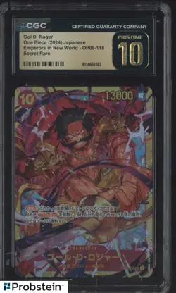 2024 One Piece Japanese OP09 Secret Rare #118 Gol D. Roger CGC 10 PRISTINE - Image 1