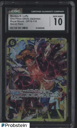 2024 One Piece Japanese OP10 Secret Rare #18 Monkey D Luffy CGC 10 GEM MINT - Image 1