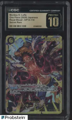 2024 One Piece Japanese OP10 Secret Rare #18 Monkey D Luffy CGC 10 PRISTINE - Image 1
