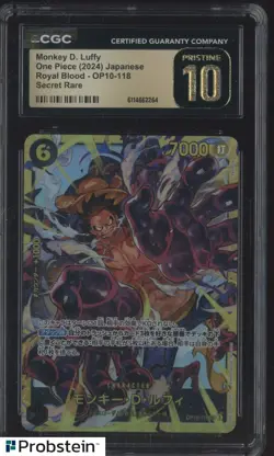 2024 One Piece Japanese OP10 Secret Rare #18 Monkey D Luffy CGC 10 PRISTINE - Image 1