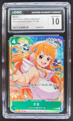 2025 ONE PIECE CCG JAPANESE NAMI PROMO P-102 CGC 10 RC7 - Image 1