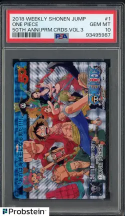 2018 Weekly Shonen Jump 50th Anniversary Premium Cards Vol.3 #1 One Piece PSA 10 - Image 1