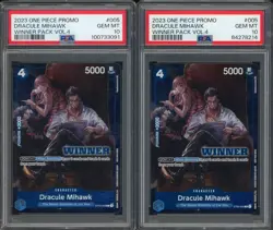 Lot of (2) One Piece Promo Winner Pack Vol.4 #005 Dracule Mihawk PSA 10 GEM MINT - Image 1