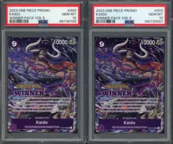 Lot of (2) 2023 One Piece Promo Winner Pack Vol.5 #003 Kaido PSA 10 GEM MINT - Image 1
