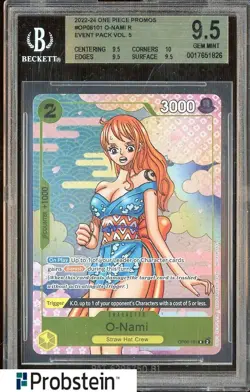 2022-24 One Piece Promos OP06101 O-Nami R Event Pack Vol 5 BGS 9.5 GEM MINT - Image 1