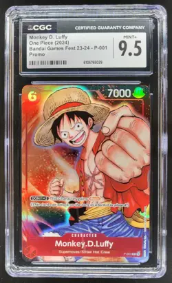 2024 ONE PIECE CCG MONKEY D. LUFFY BANDAI GAMES FEST P-001 CGC 9.5 RC7 - Image 1
