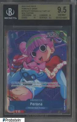 2022 One Piece Romance Dawn Alt Art Box Topper #077 Perona BGS 9.5 GEM MINT - Image 1
