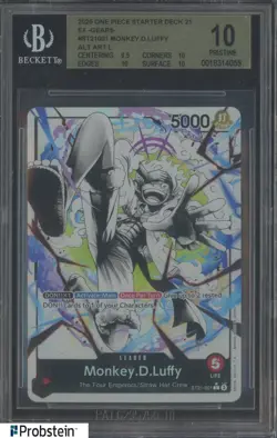 2025 One Piece Starter Deck 21 EX Gear5 Alt Art Monkey D. Luffy BGS 10 PRISTINE - Image 1