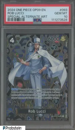 2024 One Piece OP09 EN Special Alternate Art #093 Rob Lucci PSA 10 - Image 1