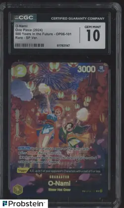 2024 One Piece 500 Years in the Future OP06-101 O-Nami Rare SP CGC 10 - Image 1