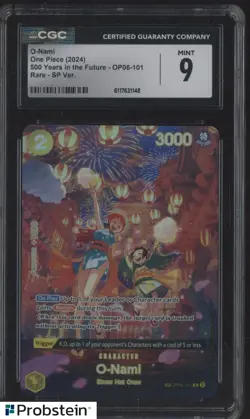 2024 One Piece 500 Years in the Future OP06-101 O-Nami Rare SP CGC 9 - Image 1