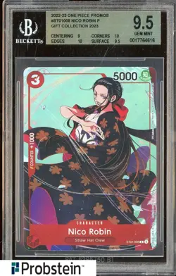 2022-23 One Piece Promos ST01008 Nico Robin P Gift Collection 2023 BGS 9.5 - Image 1