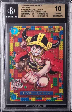 2025 ONE PIECE PROMOS JPN PREM CARD COLL P #P110 MONKEY.D.LUFFY BGS 10 - Image 1