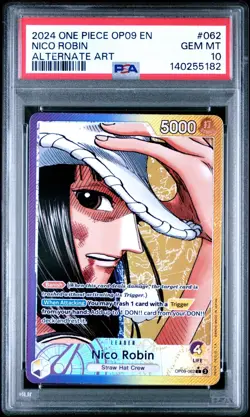 2024 One Piece OP09 En Nico Robin Alternate Art #062 PSA 10 Gem Mint - Image 1