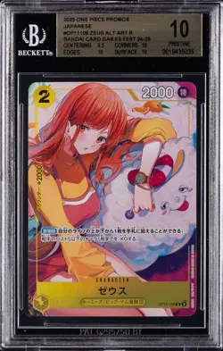 2025 ONE PIECE PROMOS JPN BANDAI CARD GAMES FEST 24-25 ALT ART R ZEUS BGS 10 - Image 1