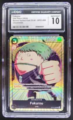 2024 ONE PIECE CCG FUKUROU BANDAI GAMES FEST OP03-088 CGC 10 RC7 - Image 1