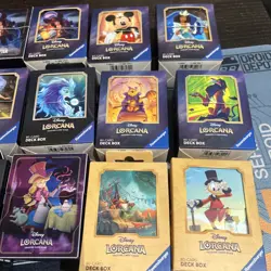 Disney Lorcana Lot Of 15 Deck Box Set Mickey Elsa Capatin Hook Alice - Image 3