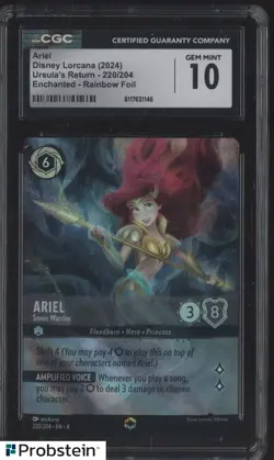 2024 Disney Lorcana Enchanted Rainbow Foil #220 Ariel CGC 10 GEM MINT - Image 1