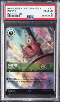 2024 DISNEY LORCANA EN 3-INTO THE INKLANDS ENCHANTED MORPH - SPACE GOO PSA 10 - Image 1